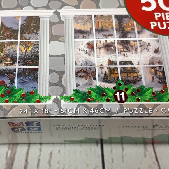 Thomas Kinkade 12 Days Of Christmas Puzzle 12 Mini Tins Makes 500 Piece Puzzle - Picture 6 of 11